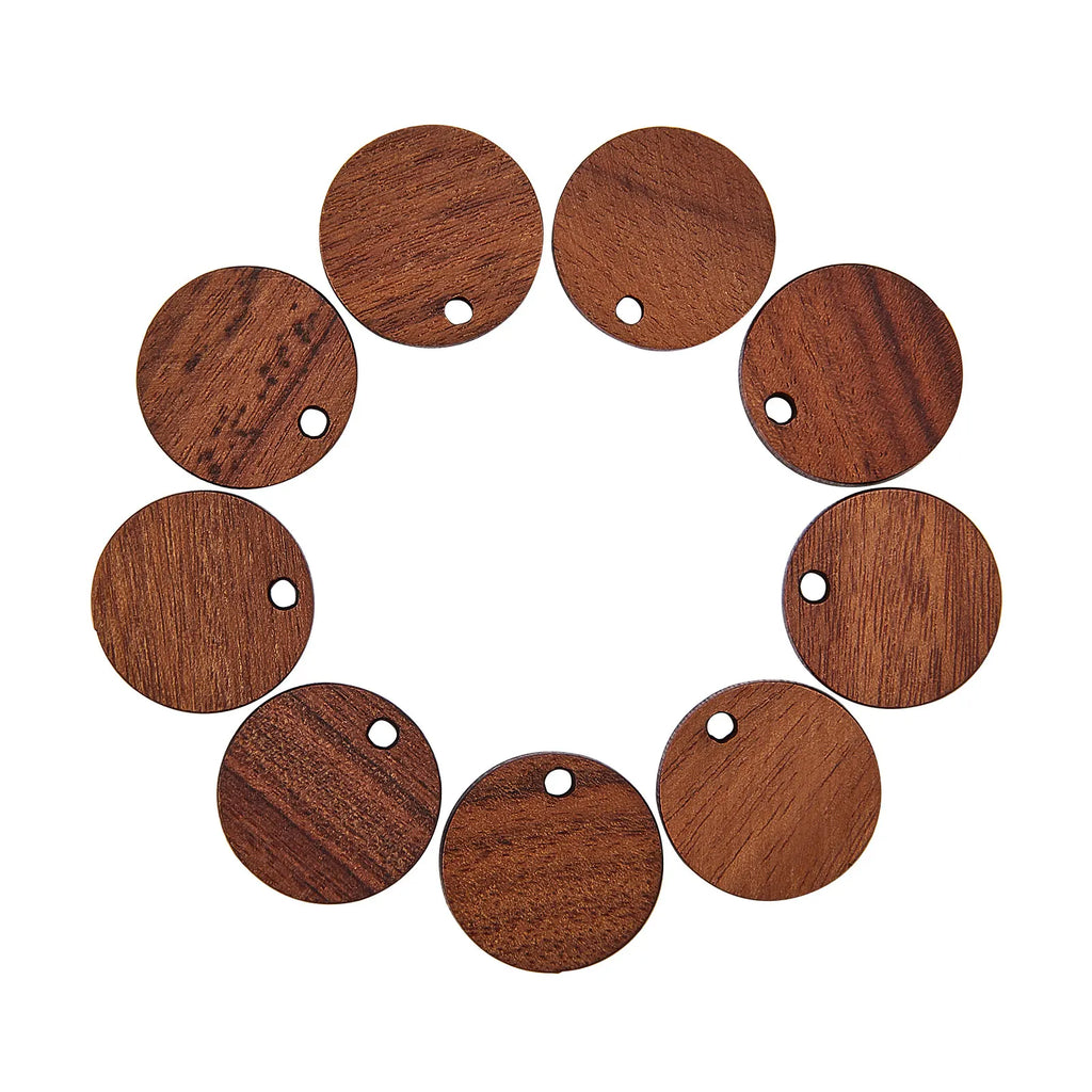 20Pcs Vintage Natural Wood Charms Flat Round Teardrop Saddle Brown Wooden Pendants Bulk for Women Jewelry Earrings Making Qme