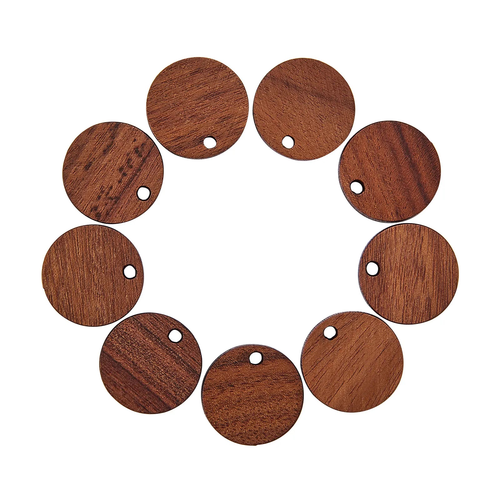 20Pcs Vintage Natural Wood Charms Flat Round Teardrop Saddle Brown Wooden Pendants Bulk for Women Jewelry Earrings Making Qme