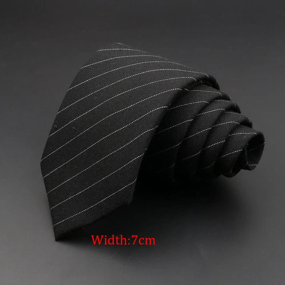 Mens Ties Classic Cotton Handmade Skinny Grey Plaid Neckties Striped Qme 25