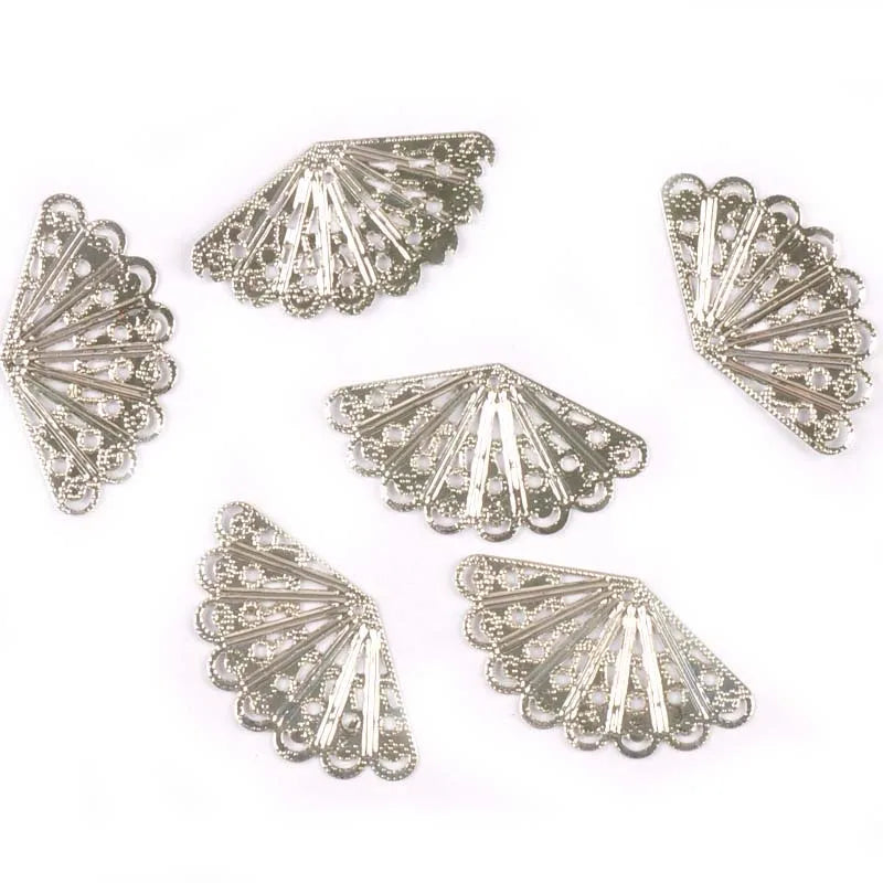 Gold/silver/bronze Flower Filigree Wraps Metal Crafts Connectors For DIY Scrapbook Embellishment Handicraft 20Pcs 40x23mm yk0767 Qme
