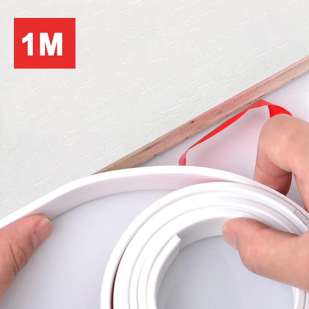 1M Self Adhesive U Shaped Furniture Edge Guard Banding Strip PVC Protector Trim Sealing Tape for Labelling Cabinet Protection Qme