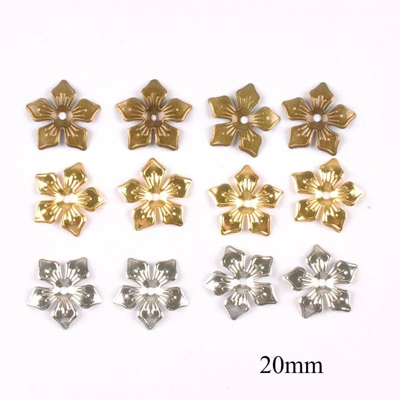 20mm Mix Gold/Silver/bronze Flowers Connectors Metal Crafts Wraps Filigree For Scrapbook DIY Home Decor Embellishments Yk0762-3 Qme 3 mix