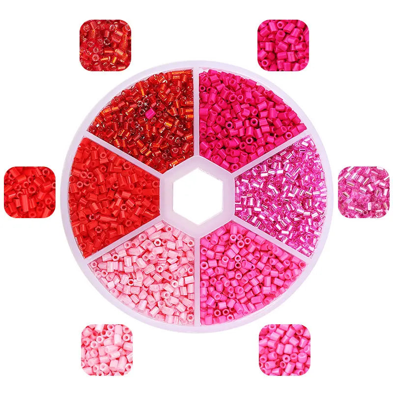 2mm Hexagon Shape Glass Tube beads Set Seed Beads Kits Charm Czech beads Bracelet Necklace DIY Jewelry Making Accessories Qme 6 colors-6