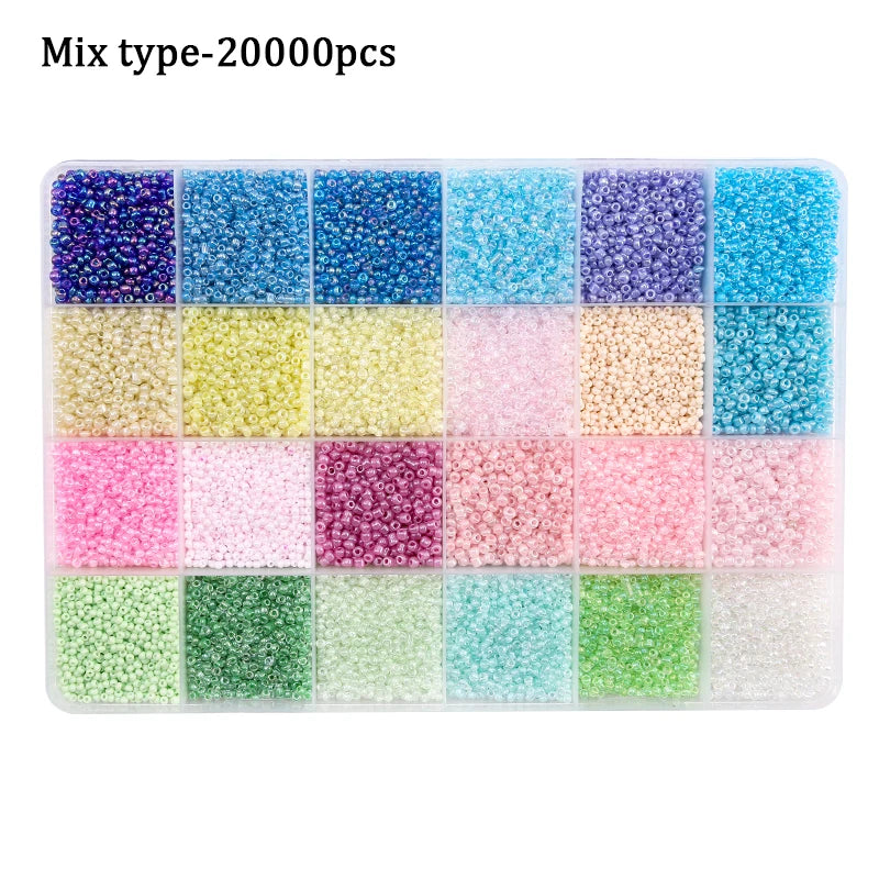 2mm Colored Seed Beads Kit Small Glass Beads Acrylic Letter Bead Set With Organizer Box For Jewelry Making Necklace Bracelet DIY Qme 3