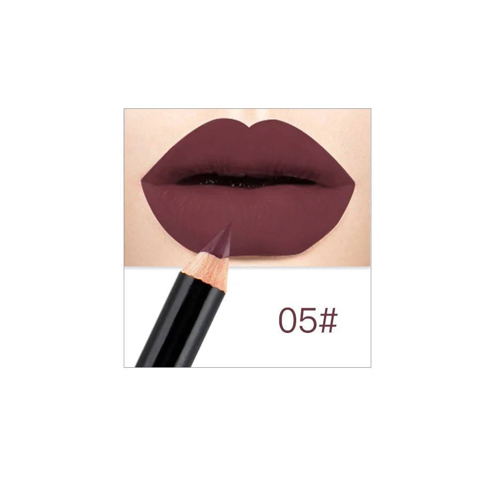 NICEFACE 12 Colors Matte Lip Pencils Nude Lipliner Pencil Waterproof Lipstick Pen Lip Liner Long Lasting Lips Makeup Cosmetics Qme 5