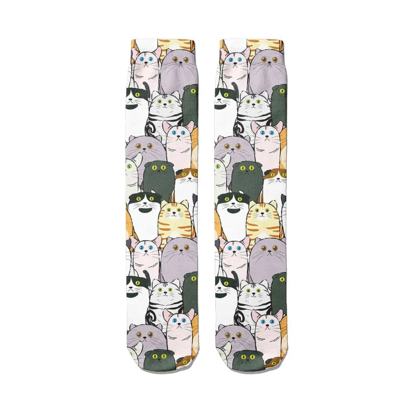 Funny Harajuku 3D Printing Cute Cartoon Panda Socks Men Women's Qme style4