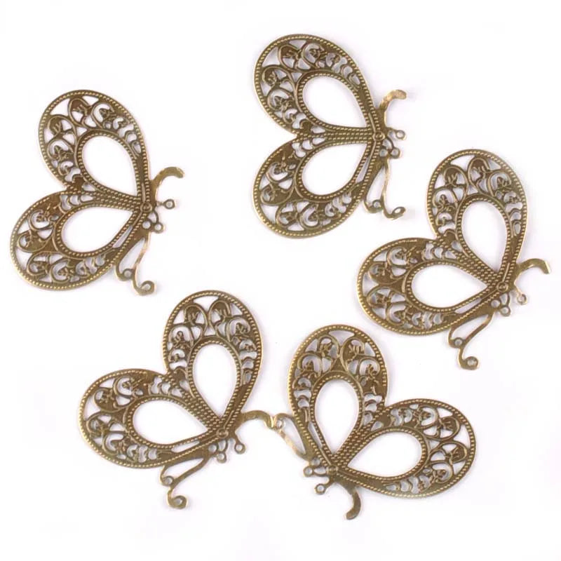 Metal Crafts Flower Filigree Wraps Butterfly Connectors For DIY Embellishments Scrapbook Craft Home Decor 20Pcs 43x21mm yk0764 Qme