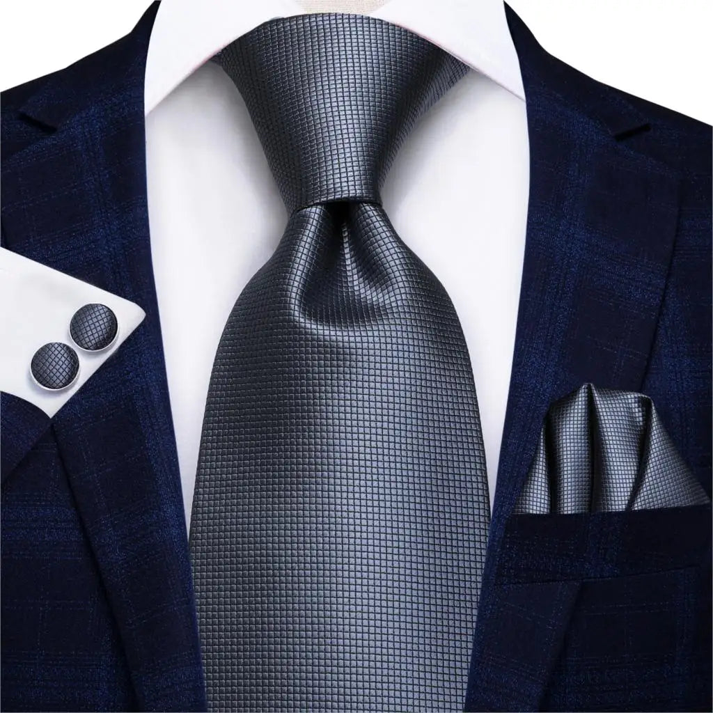 Business Black Solid Paisley Men's Tie Neck Strip Ties Men Formal Qme
