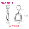 925 Sterling Silver Color DIY Handmade Jewelry Findings Pendant Pinch Bail Clasp Necklace Hook Clip Connector Fashion Accessory Qme 20PCS Large