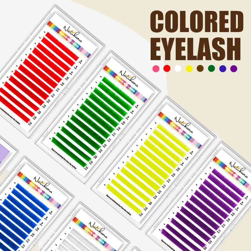 NATUHANA Individual Colored Eyelashes Natural False Mink Eyelash Qme