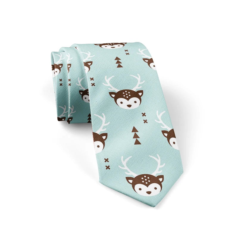 Fashion School Skinny Ties Boys Girls Casual Cartoon Zebra Monkey Qme style4 China Mainland