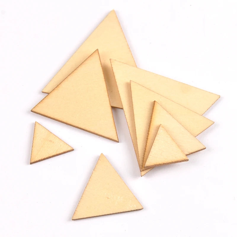 Mixed Three-cornered Wooden Scrapbooking Carft For Handmade Home Embellishments DIY Wood Circle Decoration 10-50mm m2200 Qme