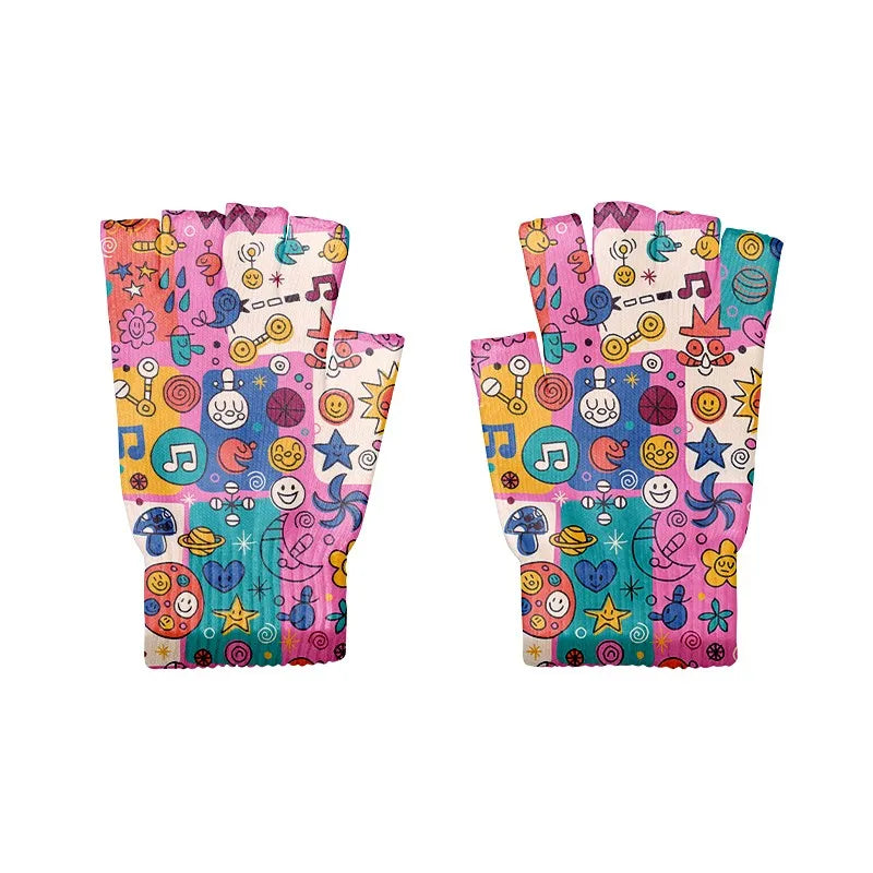 Women Men Cartoons Knitted Gloves Unisex Cute Cycling Finger Autumn Qme style8 One Size China Mainland