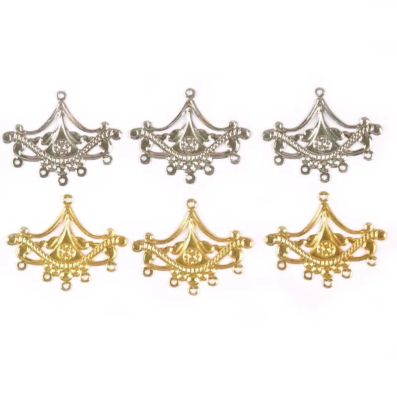 10Pcs/set Gold Silver Flower Filigree Wraps Connectors Metal Crafts For DIY Findings Jewelry Making Handicraft Scrapbook yk0766 Qme