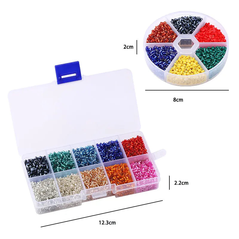2mm Hexagon Shape Glass Tube beads Set Seed Beads Kits Charm Czech beads Bracelet Necklace DIY Jewelry Making Accessories Qme