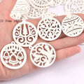 10/50pcs Wood Crafts white angels/stars/wood horse DIY Scrapbooking For Wooden Ornament Home Christmas Decorations m2265 Qme 32-35mm 10pcs