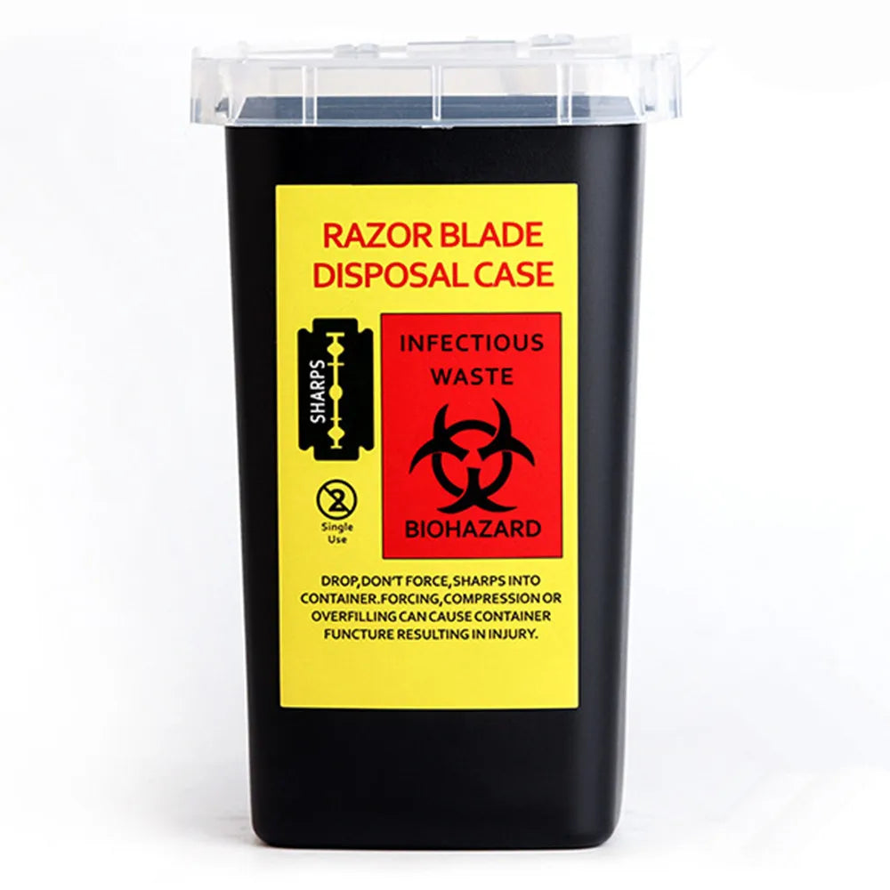 One 1L Capacity Sharps Container Medical Needles Bin Biohazard Tattoo Piercing Disposal Collect Box Tattoo Artist Waste Box Qme