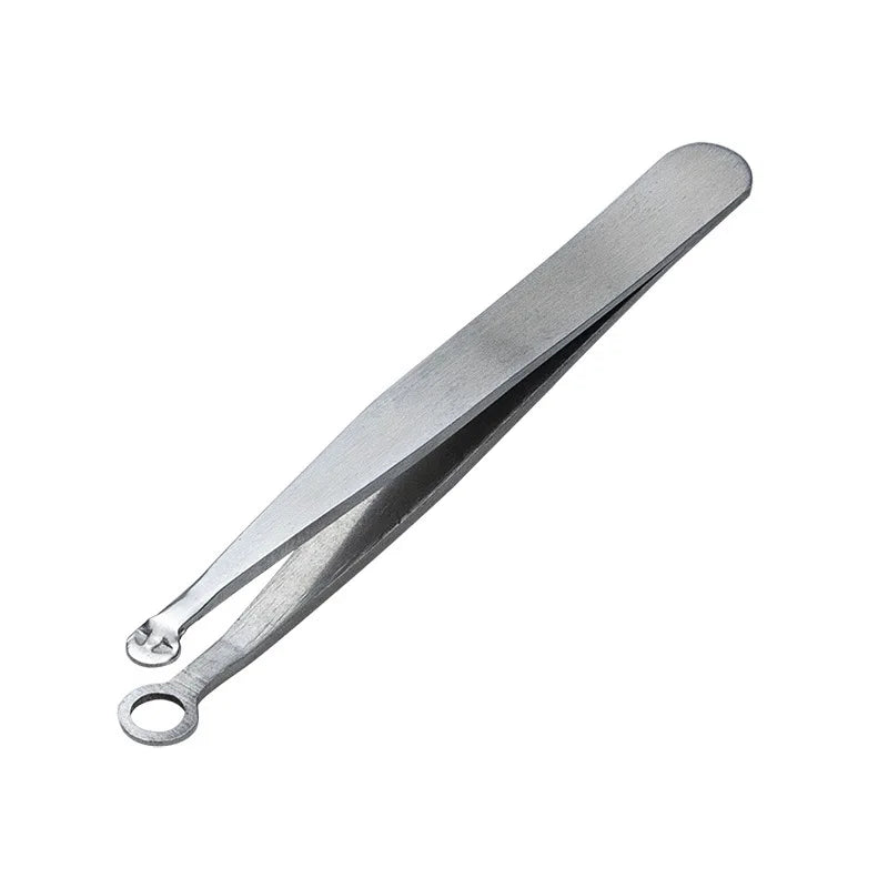 Universal Nose Hair Trimming Tweezers Stainless Steel Eyebrow Qme Silver China Mainland