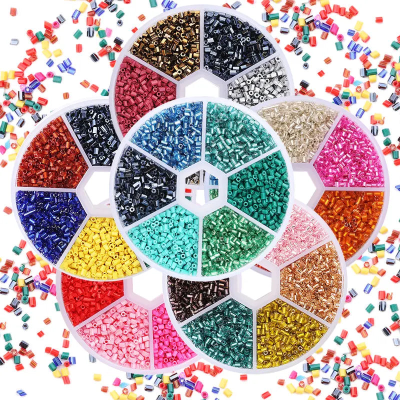2mm Hexagon Shape Glass Tube beads Set Seed Beads Kits Charm Czech beads Bracelet Necklace DIY Jewelry Making Accessories Qme