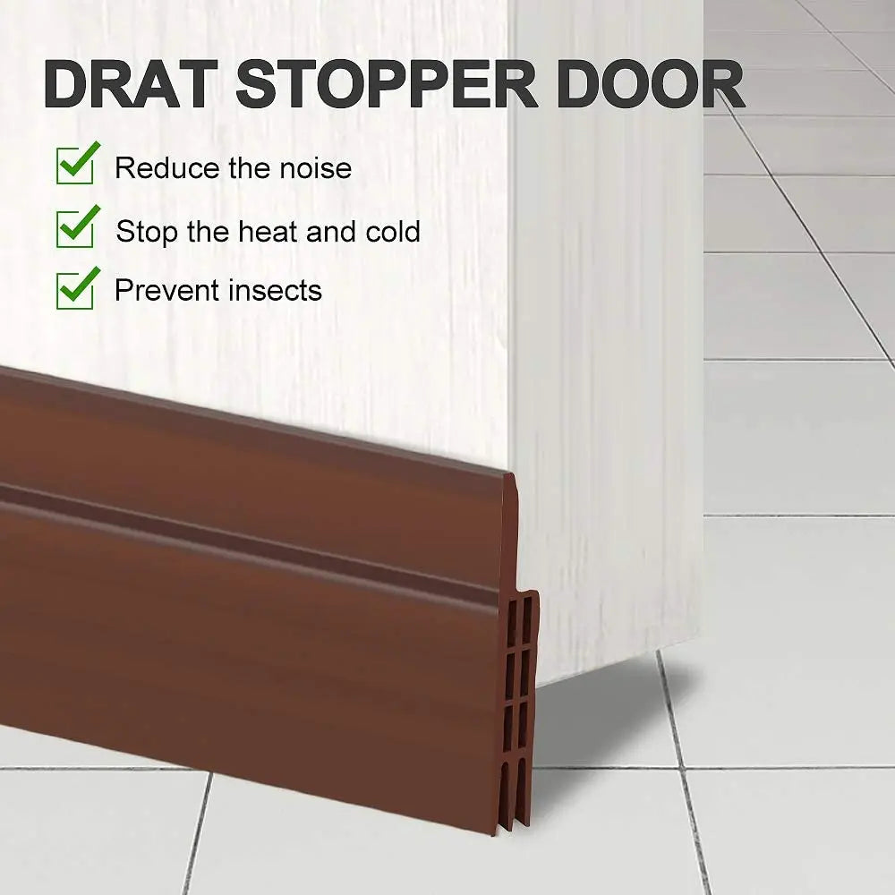 2 Pack Door Bottom Weather Stripping Draft Blocker Self Adhesive Silicone Flexible Seal Tape Dust and Noise Insulation Strip Qme