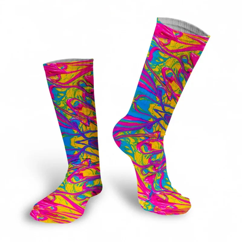 Fashion Graffiti Hip-hop Socks Novelty Print Couple Cotton Women Qme