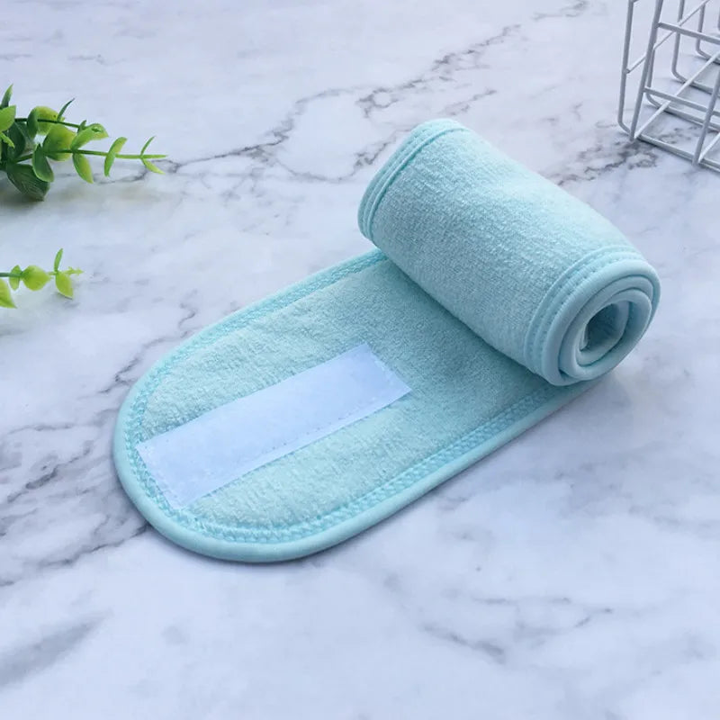 Head Bands Adjustable Wide Hairband Yoga Spa Bath Shower Makeup Wash Qme Cyan 60cm-8.5cm