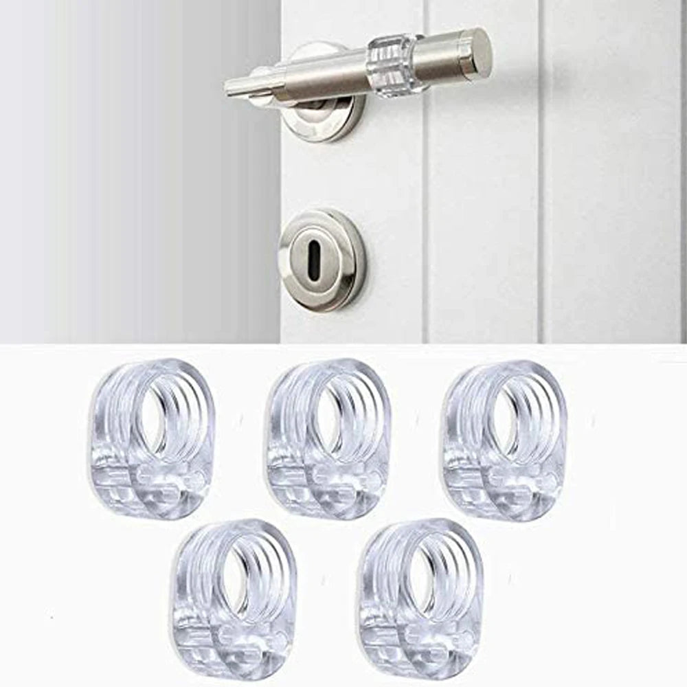5pcs Door Handle Stopper Transparent PVC Door Handle Buffer Wall Protection Shock Absorber for Office Home Kitchen Bedroom Qme