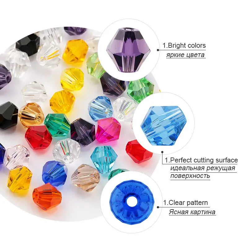 600pcs Wholesale 4mm Glass Bicone Beads Crystal Beads Faceted Austria 5238 Bead Embroidery For Jewelry Making Best Selling Color Qme