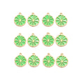 PandaHall 10Pcs Fruit Alloy Pendants Lemon Slices Charms For Key Chain Earrings Jewelry DIY Making 26.5x23x1.6mm, Hole: 2mm Qme Green