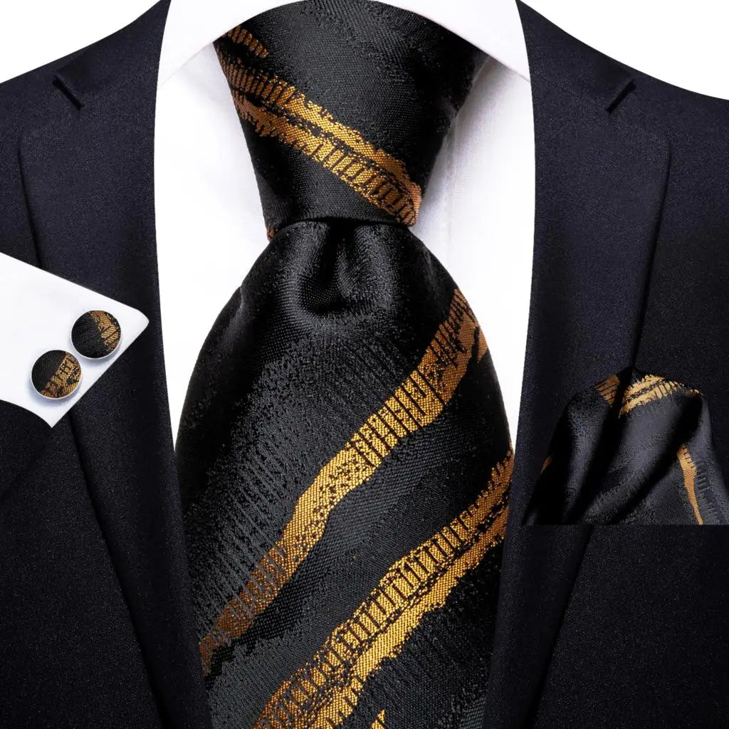 Navy Blue Striped Wedding Tie Men Fashion Design Green Red Necktie
