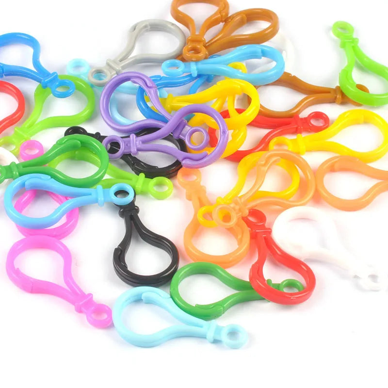 20Pcs/Lot Mixed Color Lobster Claw Clasp For DIY Crafts Plastic Buckle Hooks Handmade Accessories Key Chain Bag Supplies c3217 Qme