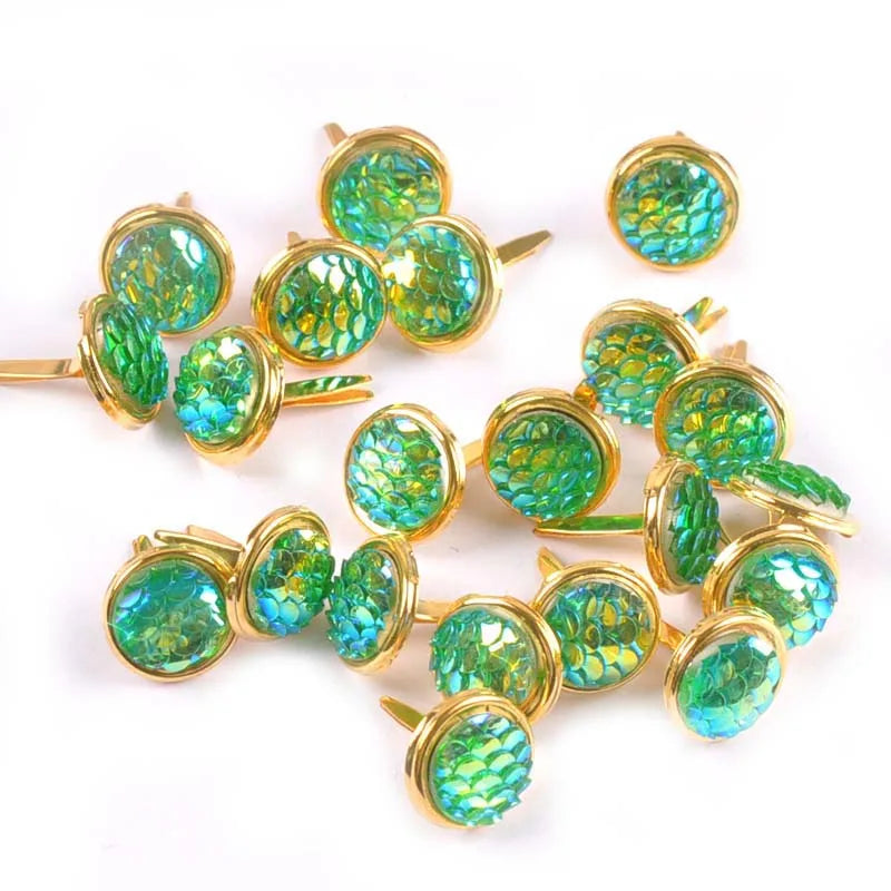 13x13mm 20Pcs Mix Squama Pattern Brads For DIY Scrapbooking Embellishments Fastener Metal Crafts Brad Accessories Decor c2261 Qme 6