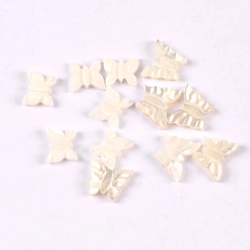 9-13mm 5Pcs Butterfly Pattern Natural Mother Of Pearl Shells Beads For Jewelry Making Earring Bracelet DIY Accessories tr0390 Qme