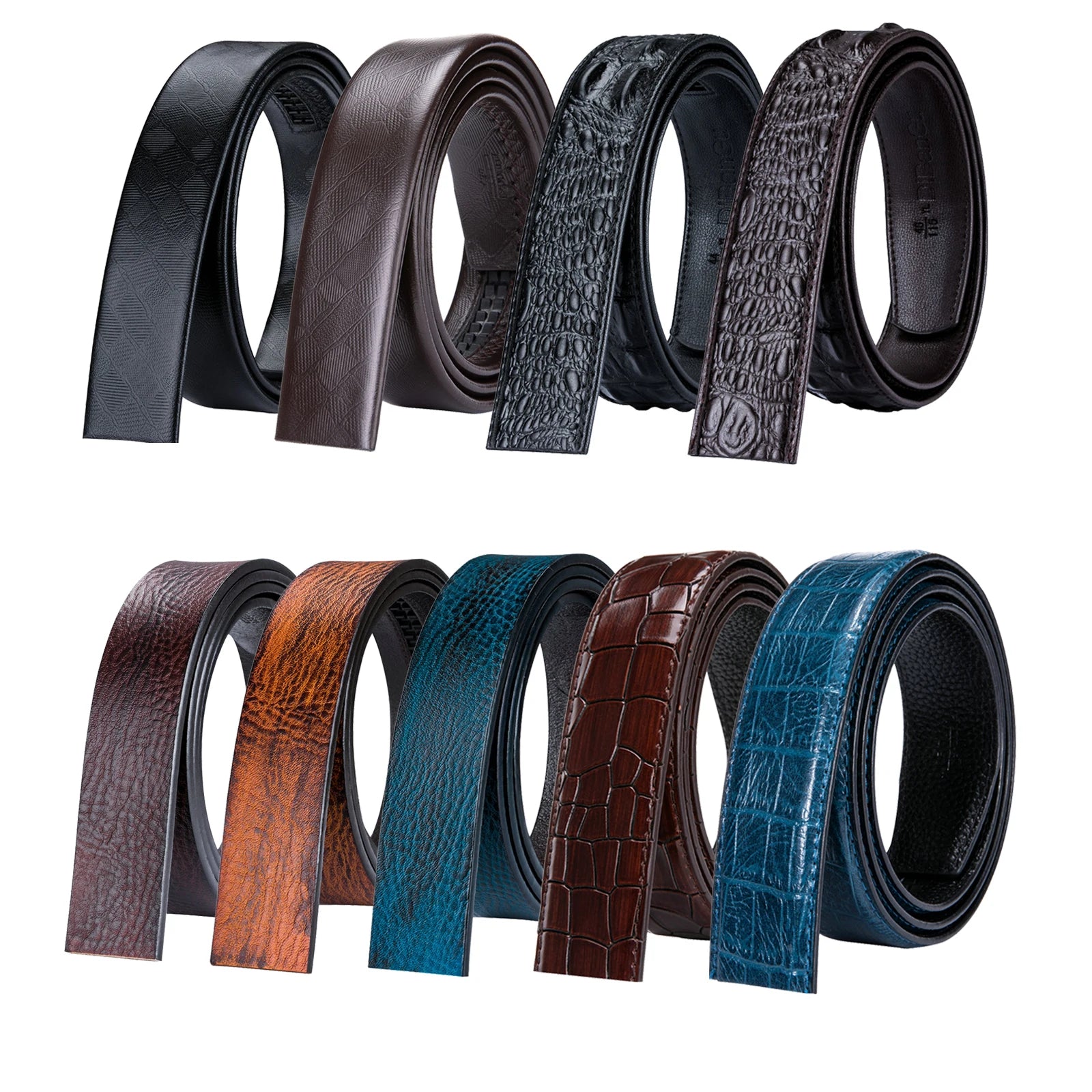 Men's Belt Without Buckle Cowskin Leather No Automatic Replacement Qme
