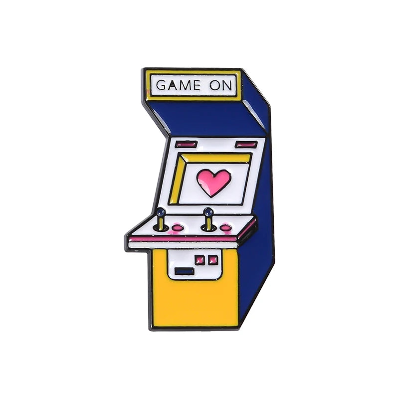 Fun Retro Arcade Game Enamel Pins Collections Cartoon 90s Gamepad Jewelry Brooch Denim Shirt Collar Badge Bag Lapel Friends Gift Qme 9