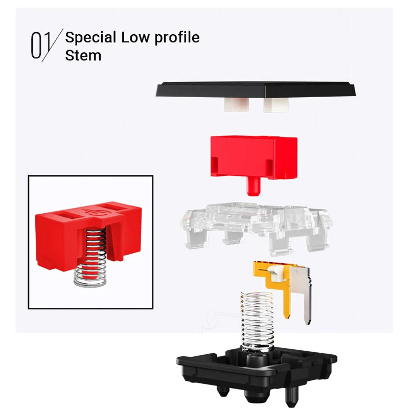 Kailh low profile Switch 1350 Chocolate Keyboard Switch RGB SMD kailh Mechanical Keyboard white stem clicky hand feeling Qme