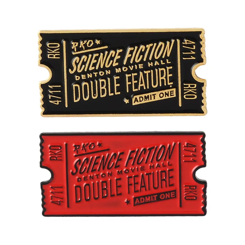Rocky Horror Enamel Pin Red Black Movie Ticket Badge Brooch Lapel Pin Denim Shirt Collar Science Fiction Jewelry Gift Wholesale Qme set