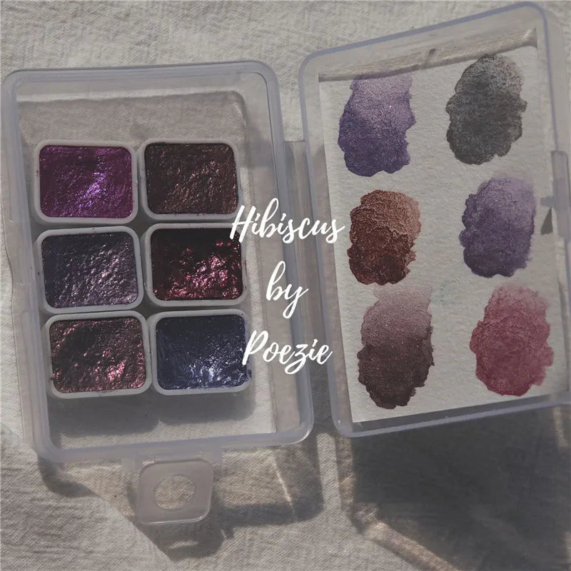 1 Set Watercolor Nail Gel Polish Pigment Solid Pearl Shimmer Paint Mirror Nail Art Glitter Solid Paint Painting Decor Manicure Qme Hibiscus