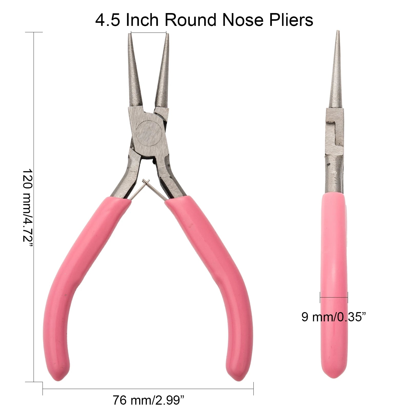 Pandahall Jewelry Pliers Carbon Steel Round Nose Pliers Hand Tools Polishing Jewelry Making Tools 12x7.6x0.9cm Qme