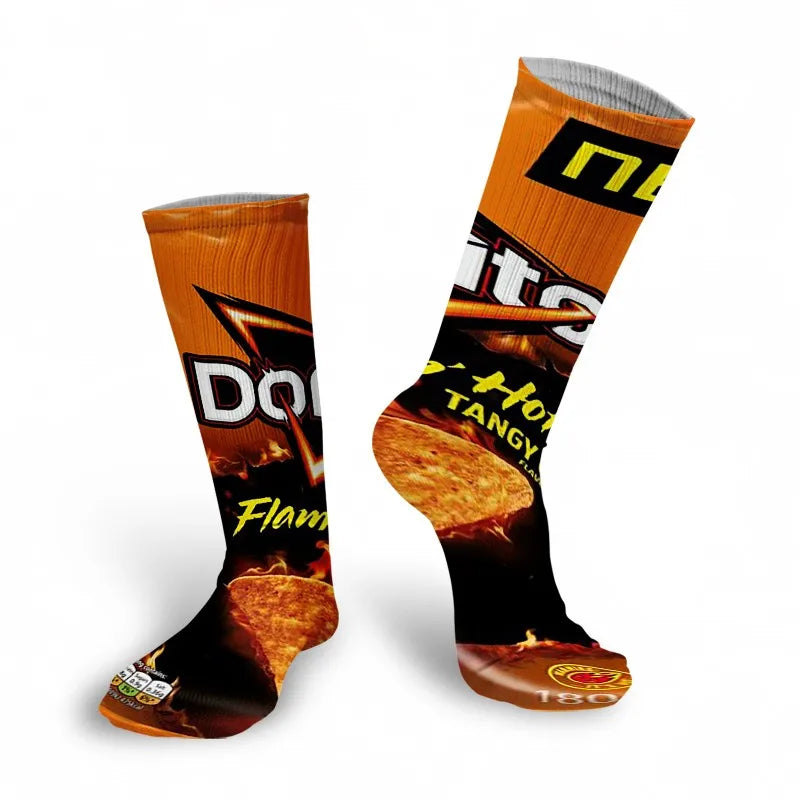 Creativity Long Socks Female Art 3D Printed Potato Chips Tomato Qme style8 One Size China Mainland