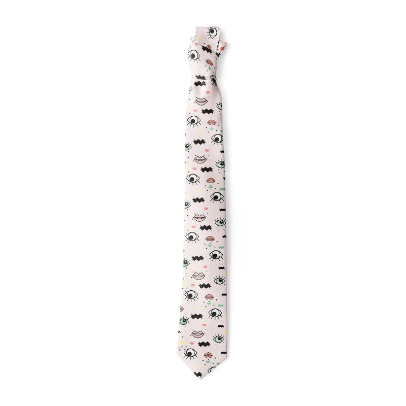 3D Print Ties Men Wome Printted Classic Tie Stripe Design Skinny Neck Qme