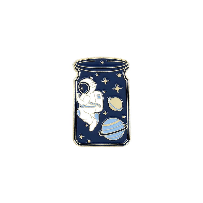 Cosmic Galaxy Astronaut Whale Enamel Lapel Pins Space Brooches Need My Space Badges Plante Pins Up Space Lover Jewelry Wholesale Qme golden4