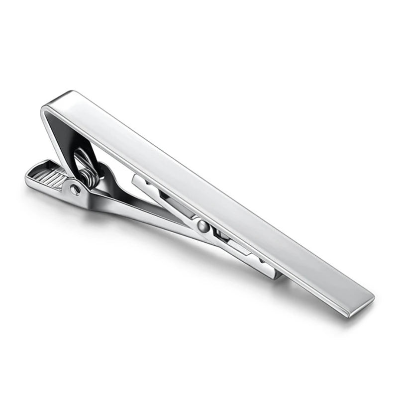 Tie Clip Fashion Ties Men Metal Tone Simple Bar Clasp Practical Qme
