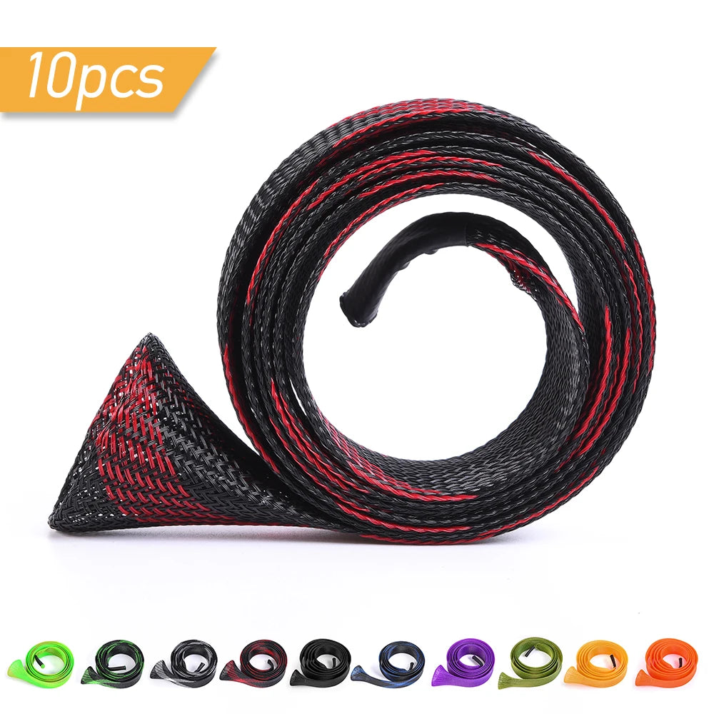 10 pcs 170cm Fishing Rod Cover Elastic Tangle Fishing Rod Protective Sheath Jacket Net Tube Cover Sleeve Fishing Rod Protective Qme