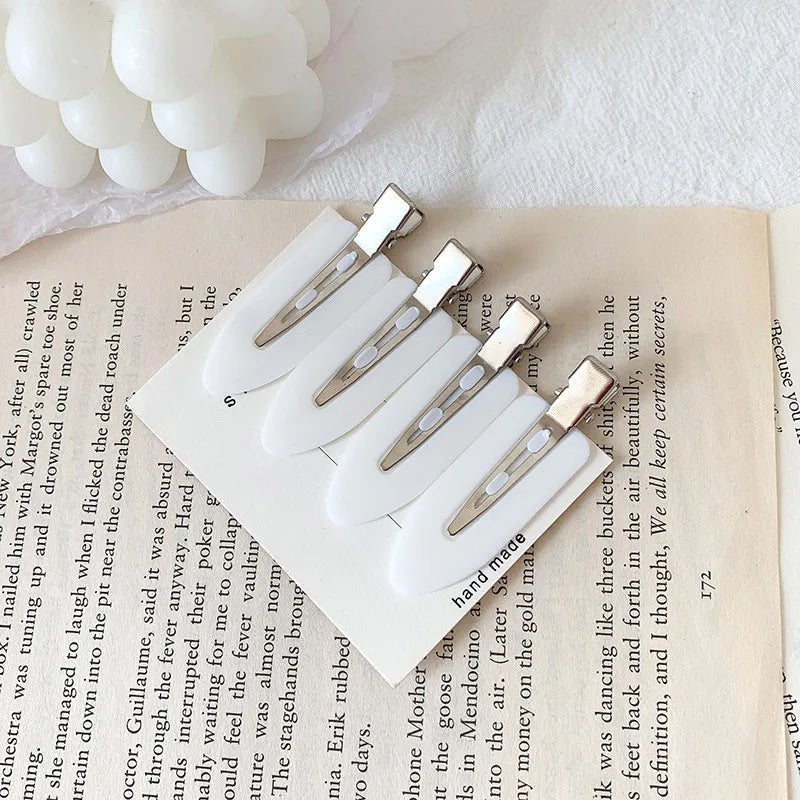 4/2pcs No Bend Seamless Hair Clips Side Bangs Fix Fringe Barrette Makeup Washing Face Accessories Women Girls Styling Hairpins Qme 4pcs-White