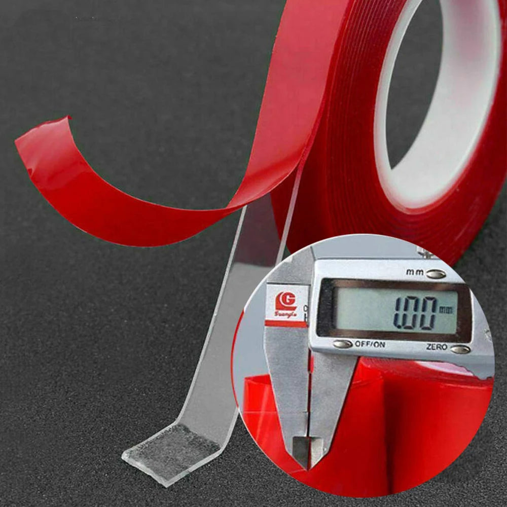10M Double Sided Adhesive Tape Transparent Acrylic Waterproof Strong Mounting Tape Strip No Trace 5MM-20MM Width for Wall Decor Qme