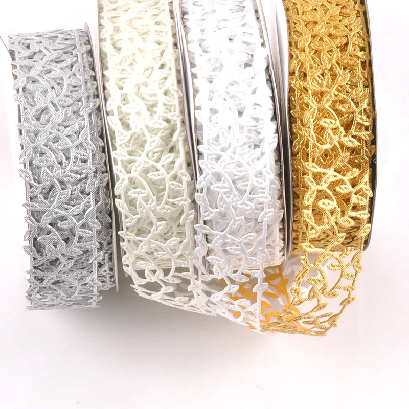 Width 3cm Leaf Lace Ribbons For DIY Embroidered Fabric Decoration Sewing Accessories Handmade Headdress Bow Gift Materials c2424 Qme