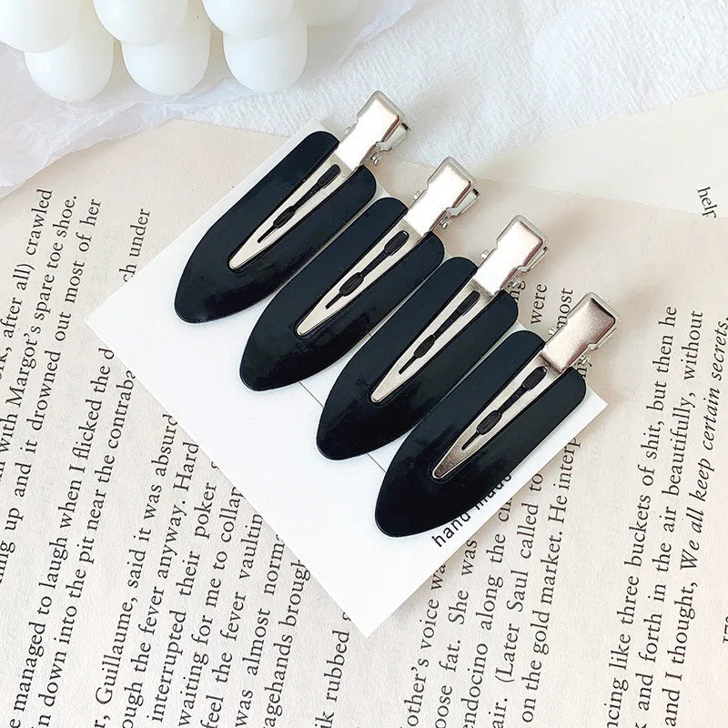 4/2pcs No Bend Seamless Hair Clips Side Bangs Fix Fringe Barrette Makeup Washing Face Accessories Women Girls Styling Hairpins Qme 4pcs-Black