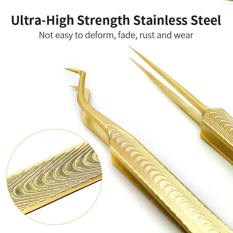 NATUHANA Professional Eyelash Tweezers High-grade Matt Stainless Qme