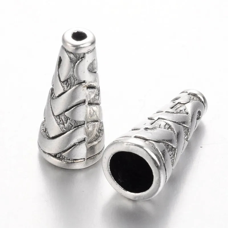 PandaHall 20-50pcs Tibetan Style Caps Loose Spacer Flat Bead Caps Cone End Beads Cap for DIY Jewelry Making Finding 18x18x8mm Qme 50pcs